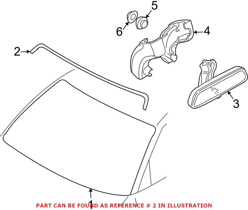 BMW Windshield Seal - Front Upper 51317172022